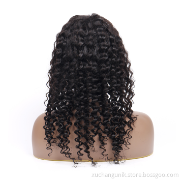 Natrual Black Blonde Highlights Wig Mix Color Deep Wave Curly Pre Plucked HD Transparent Lace Front Raw Virgin Human Hair Wigs